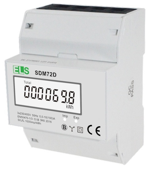 3-fazowy 100A 4-modułowy licznik energii elektrycznej