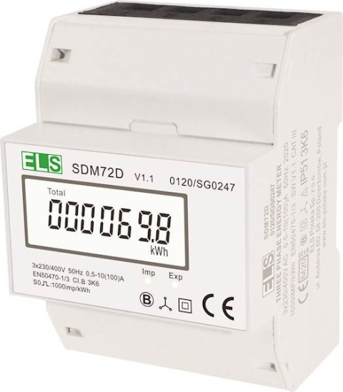 3-fazowy 100A MID 4-modułowy licznik energii elektrycznej