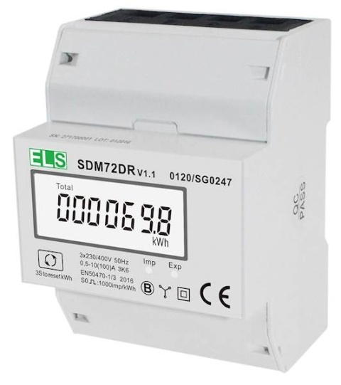 Licznik LCD 3-fazowy 100A 4-mod z resetem MID
