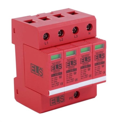 AC typ 1+2 (B+C) 4P 30/60kA 6,0kA ochronnik ogranicznik przeciwprzepięciowy