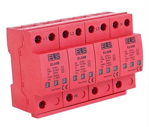 AC typ 1 (B) 4P 50/100kA 12,5kA ochronnik ogranicznik przeciwprzepięciowy