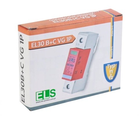 AC VG typ 1+2 (B+C) 1P 30/60kA 6,0kA ochronnik ogranicznik przeciwprzepięciowy