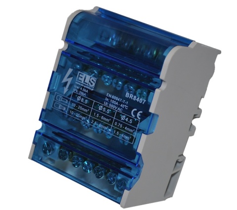 Blok 4 x 7 zacisków 125A 5x6mm, 2x25mm