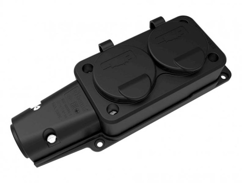 Dwójnik gumowy listwa 2x(2P+Z) 16A 230V IP54