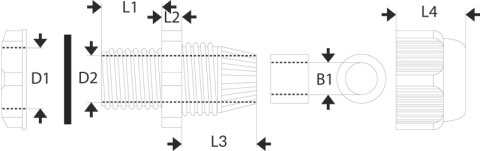 Dławik kablowy calowy PG 36mm IP67
