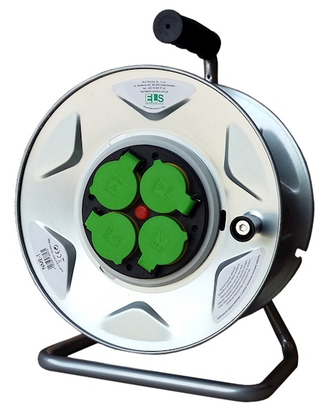 Nawijak metalowy Ø300 z rączką ze stałym panelem gniazdowym