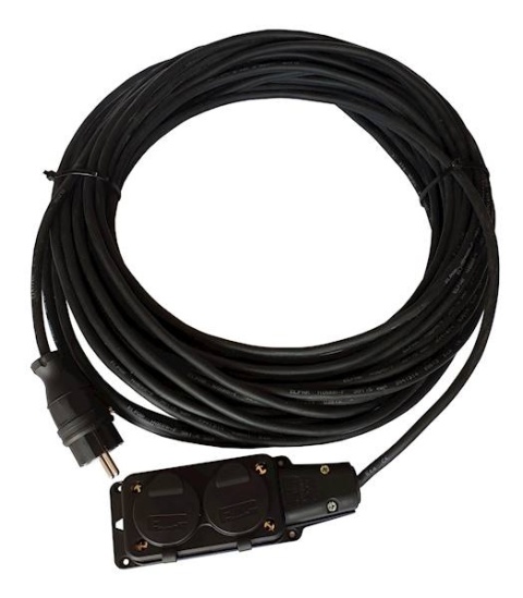 Przedłużacz 1F 30m OW3*1,5 listwa 3 gniazda IP44