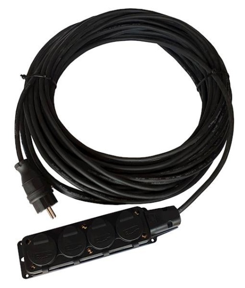 Przedłużacz 1F 50m OMY3*1,5 listwa 4 gniazda IP44
