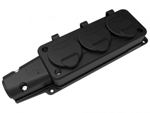 Trójnik gumowy listwa 3x(2P+Z) 16A 230V IP54