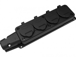Czwórnik gumowy listwa 4x(2P+Z) 16A 230V IP54