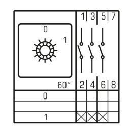 Tablicowy Łącznik Krzywkowy 0-1 16A 3P IP65