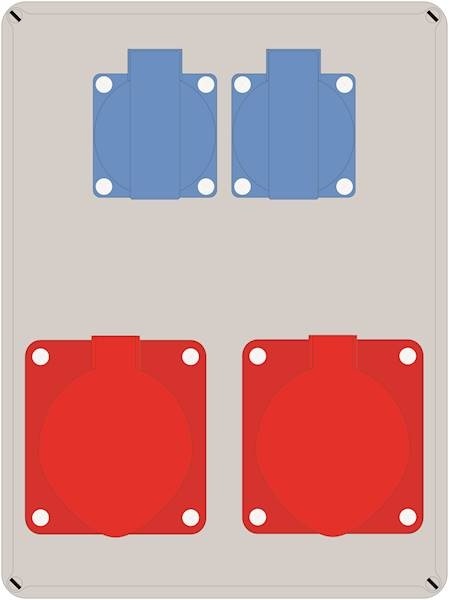 Rozdzielnica ELO 32/5 + 16/5*3x10A + 2x230V*2x10A IP44