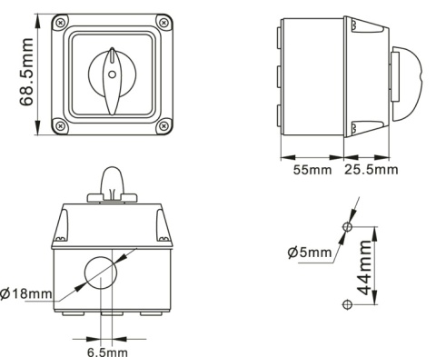 Łącznik Krzywkowy W Obudowie L-0-P 32A 3P IP65