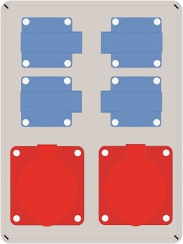 Rozdzielnica ELO 2x32/4 + 4x230V*4x10A IP44