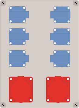 Rozdzielnica ELO 2x32/4 + 6x230V*6x10A IP44