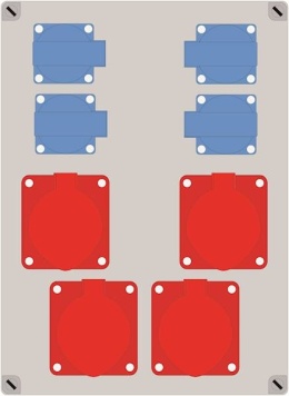 Rozdzielnica ELO 2x32/5 + 2x16/5*6x10A 4x230V*4x10A IP44