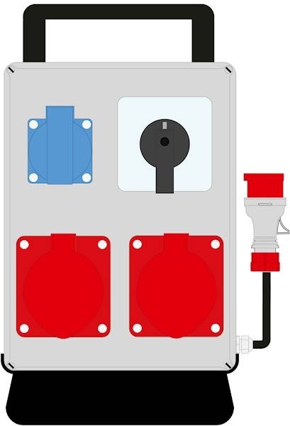 Rozdzielnica MaxiELO we:32/4 wy:2x32/4 1x230V wyłącznik TRG