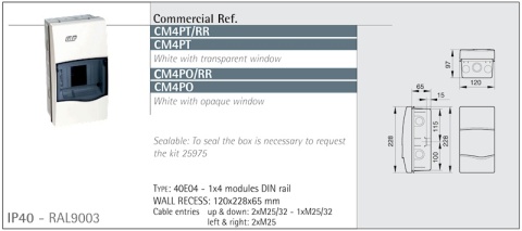 Szafa Plastikowa Podtynkowa 4M IP40