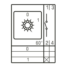 Tablicowy Łącznik Krzywkowy 0-1 25A 3P IP65