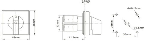 Tablicowy Łącznik Krzywkowy 0-1 25A 3P IP65