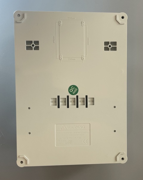 Puszka budowlana / obudowa rozdzielnicy IP67 12-modułowa 380×280×155 mm + szyna DIN