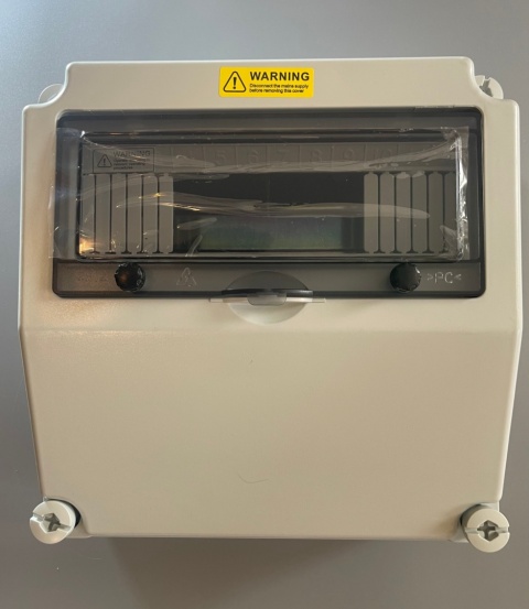 Puszka budowlana / obudowa rozdzielnicy IP67 12-modułowa 280×280×150 mm + szyna DIN