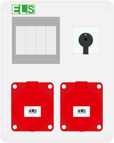 Rozdzielnica MIKO-4modułowa 2x32/4 + wyłącznik 0-1 IP44