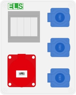 Rozdzielnica MIKO-4modułowa 32/5 + 3x230V IP44