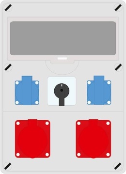 Rozdzielnica PRYMA 12M 32/5 + 16/5 + 2x230V + wył. L-0-P IP44
