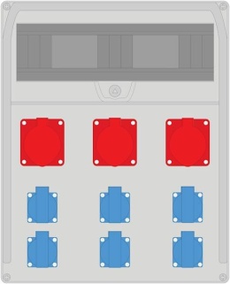 Rozdzielnica PRYMA 17M 32/4 + 2x16/4 + 6x230V IP44
