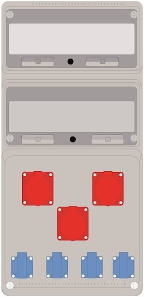Rozdzielnica PRYMA 32M 32/5 + 2x16/5 + 4x230V IP44