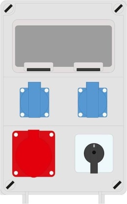 Rozdzielnica PRYMA 9D 16/5 + 2x230V + wyłącznik L-0-P IP44
